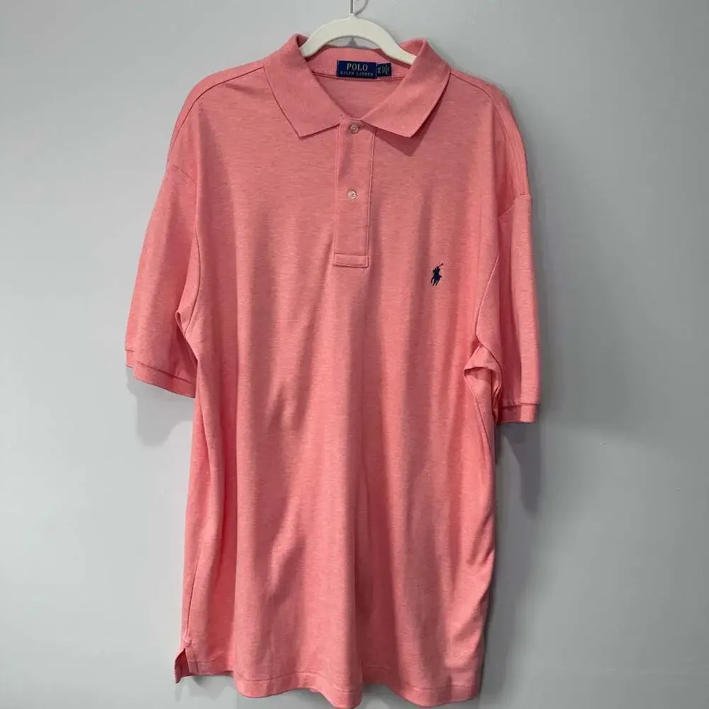 Polo Ralph Lauren Men's Classic Fit Soft Cotton Polo Shirt Salmon Heather LT